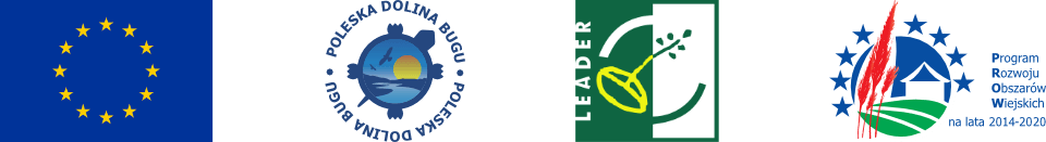 Belka z logotypem UE, Poleska Dolina Bugu, LEADER oraz PROW