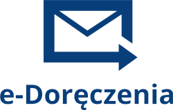 Logo - biała koperta z podpisem e-Doręczenia