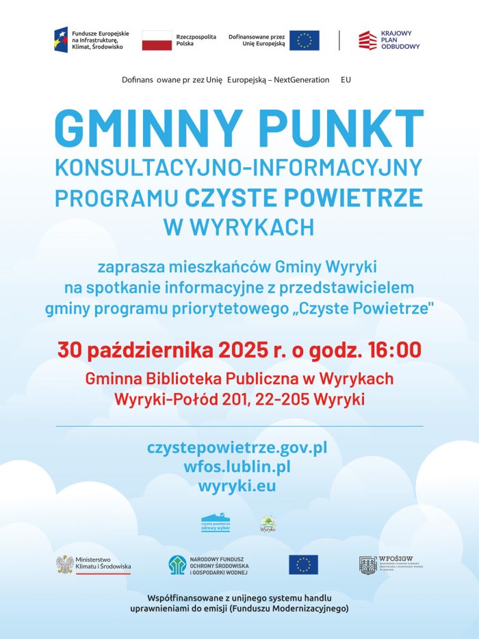 Miniaturka artykułu Zaproszenie na spotkanie informacyjne programu „Czyste Powietrze”
