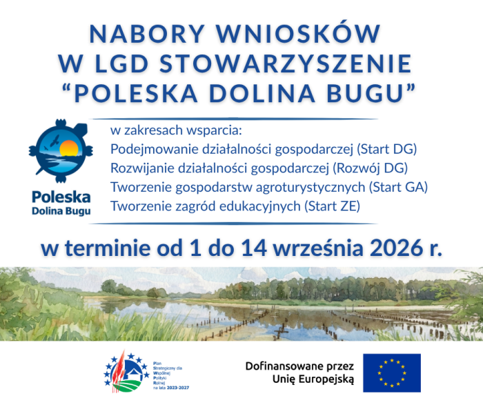Miniaturka artykułu Nabór wniosków w LGD „Poleska Dolina Bugu”