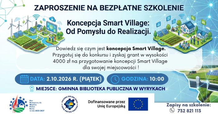 Miniaturka artykułu Zaproszenie na bezpłatne szkolenie: Koncepcja Smart Village – od pomysłu do realizacji